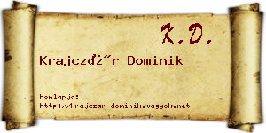 Krajczár Dominik névjegykártya